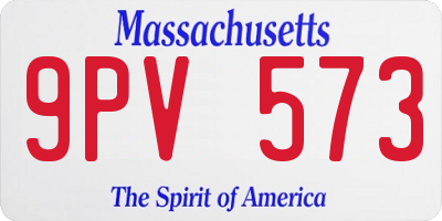 MA license plate 9PV573