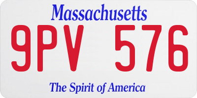 MA license plate 9PV576