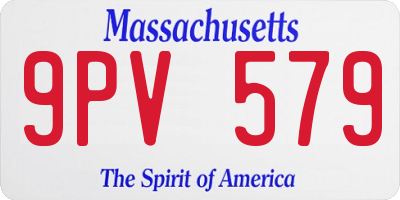MA license plate 9PV579