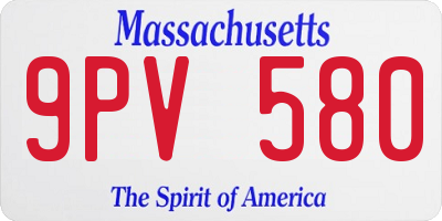 MA license plate 9PV580