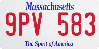 MA license plate 9PV583