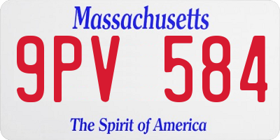 MA license plate 9PV584