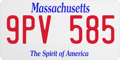 MA license plate 9PV585