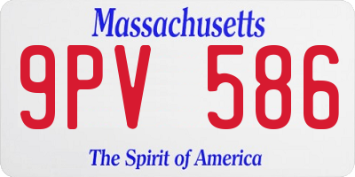 MA license plate 9PV586