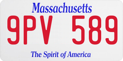 MA license plate 9PV589
