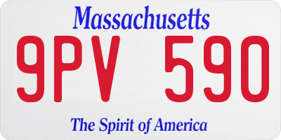 MA license plate 9PV590