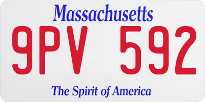 MA license plate 9PV592