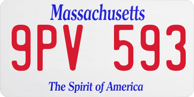 MA license plate 9PV593