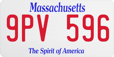 MA license plate 9PV596