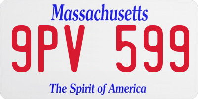 MA license plate 9PV599