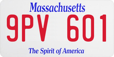 MA license plate 9PV601