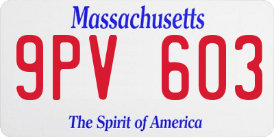 MA license plate 9PV603
