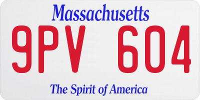 MA license plate 9PV604