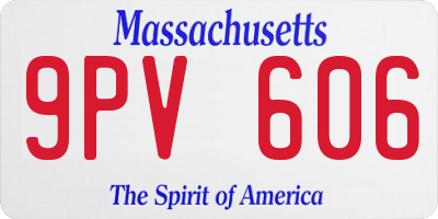 MA license plate 9PV606