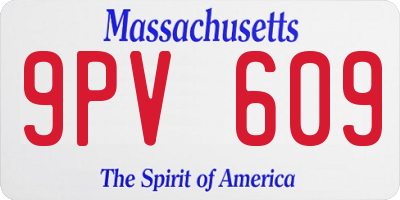 MA license plate 9PV609