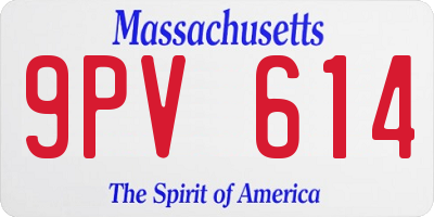 MA license plate 9PV614