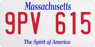 MA license plate 9PV615