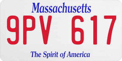 MA license plate 9PV617