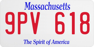 MA license plate 9PV618