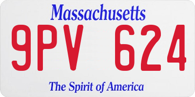 MA license plate 9PV624