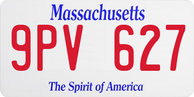 MA license plate 9PV627