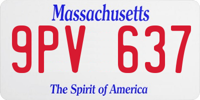 MA license plate 9PV637