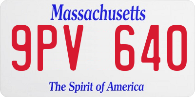 MA license plate 9PV640