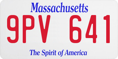 MA license plate 9PV641