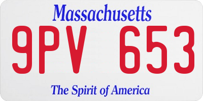 MA license plate 9PV653