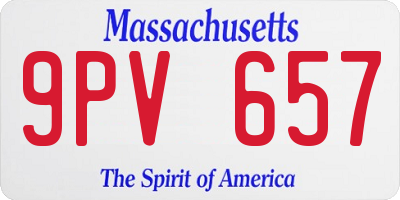 MA license plate 9PV657