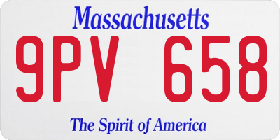 MA license plate 9PV658