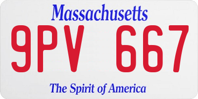 MA license plate 9PV667