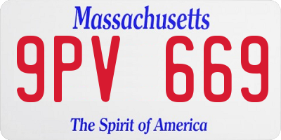 MA license plate 9PV669