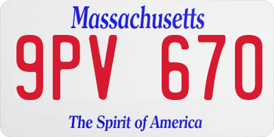 MA license plate 9PV670
