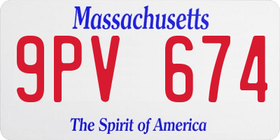MA license plate 9PV674