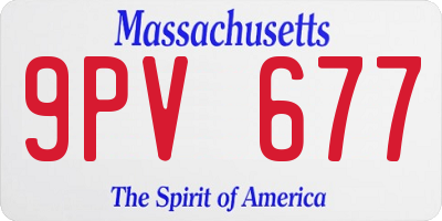 MA license plate 9PV677
