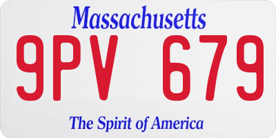 MA license plate 9PV679