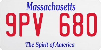 MA license plate 9PV680