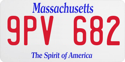 MA license plate 9PV682