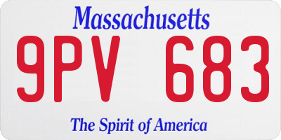 MA license plate 9PV683