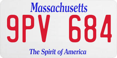 MA license plate 9PV684