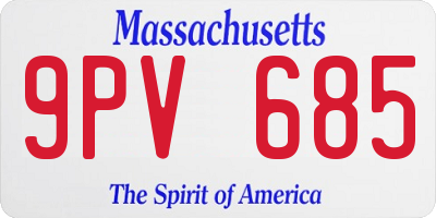 MA license plate 9PV685