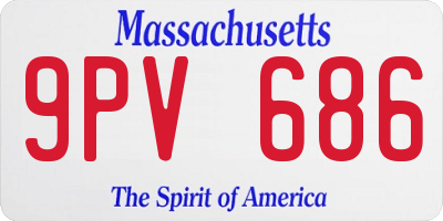 MA license plate 9PV686