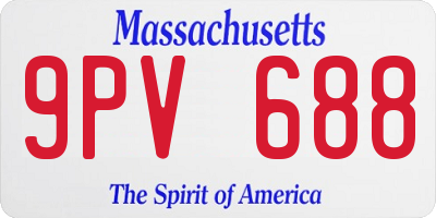 MA license plate 9PV688