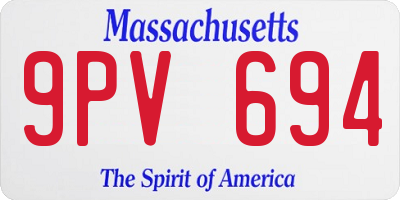 MA license plate 9PV694