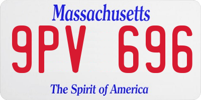 MA license plate 9PV696