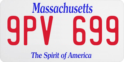 MA license plate 9PV699
