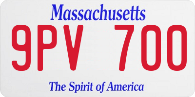 MA license plate 9PV700