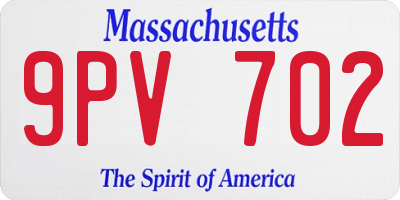 MA license plate 9PV702