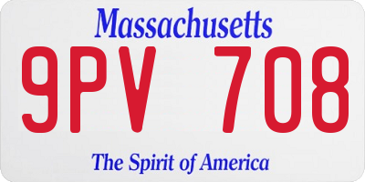 MA license plate 9PV708